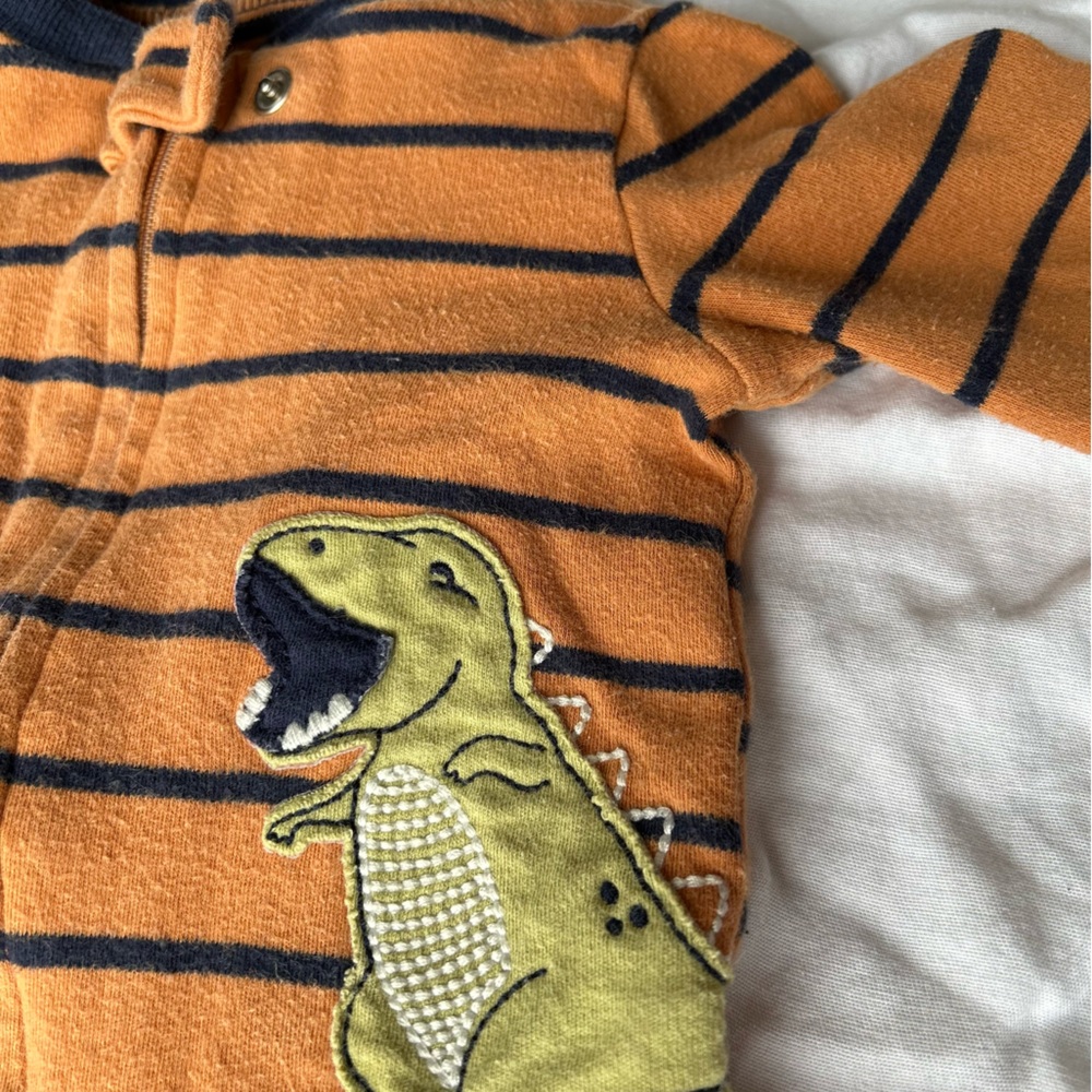 Carter’s Orange Dinosaur Baby Footie Pajamas 3m